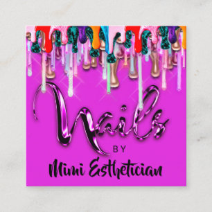 Nails Studio Artist Nails Script Logo Beauty WELLN Quadratische Visitenkarte