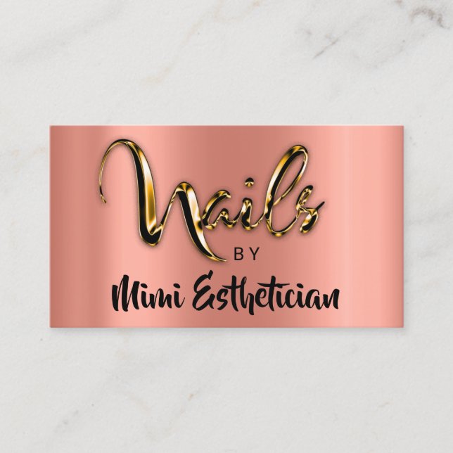 Nails Studio Artist Nails Script Logo Rose VIP Visitenkarte (Vorderseite)