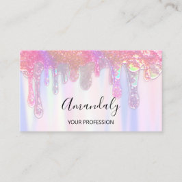 Nails Studio Beauty Creative Logo Tropfen Holograp Visitenkarte