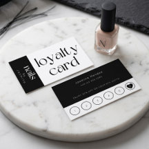 Nails Studio Schwarz-Weiß-Kundenbindungskarte 