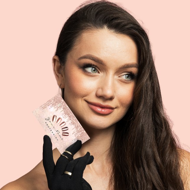 Nails Studio Tropfens Glitzer Manicure QR-Logo Visitenkarte (Von Creator hochgeladen)