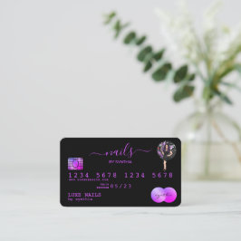 Nails Technician Kreditkarte gestylt RPurple Visitenkarte