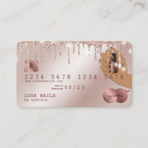 Nails Techniker Kreditkarte Styling Rose Gold Trop Visitenkarte