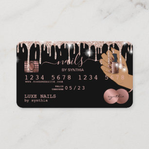 Nails Techniker Kreditkarte Styling Rose Gold Trop Visitenkarte