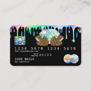 Nails Technischer Credit Card Styled Holograph Tro Visitenkarte