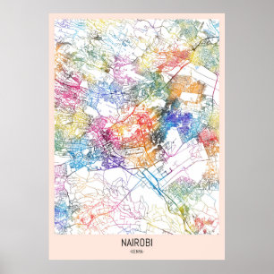 Nairobi Kenya City Map Poster