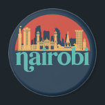 Nairobi Kenya City Skyline Vintag Citycape Magnet<br><div class="desc">Vintages und retro City Design mit wunderschöner Skyline, touristischer Attraktion und Stadtbild. Cooler Wolkenkratzer und Gebäude Silhouette Illustrationen für Touristen und Reisende. Ideal als Souvenir, um Zuhause zu bringen, wenn Sie durch die Welt reisen. Rett die Erinnerung an deine Reise und Ferien mit Familie und Freunden. Die Hintergrundfarbe kann auf...</div>