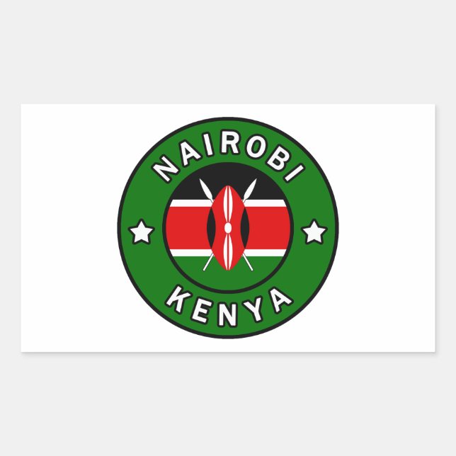 Nairobi Kenya Rechteckiger Aufkleber (Vorderseite)