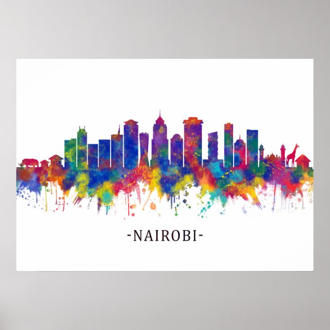 Nairobi Kenya Skyline Poster (Vorne)