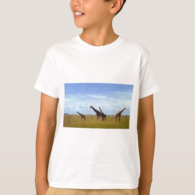 Nairobi Nationalpark Giraffe Design T-Shirt (Vorderseite)