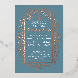Naissance bleue.. Carte de vacances Foil Double Ce