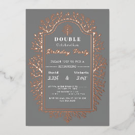 Naissance grise... Carte de vacances Foil Double C