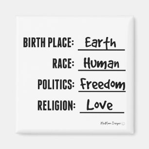 NAISSANCE PLACE TERRE LIBERTÉ ET AMOUR MAGNET