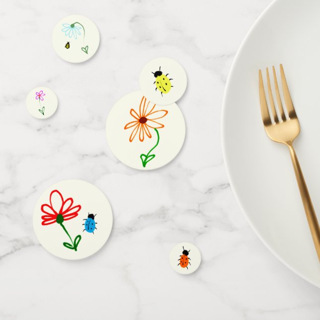 Naive Garden Party Set Farbenfrohe Bugs und Blume Konfetti (Gruppe)