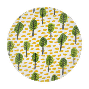 Naive Green Black Tree Muster Schneidebrett