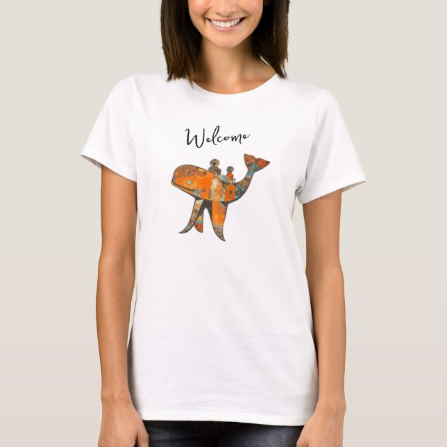 Naive retro style art whale T-Shirt (Vorderseite)