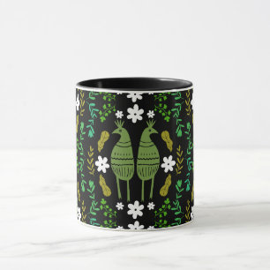 Naïve Rustic Nature Bird Folk Art Tasse