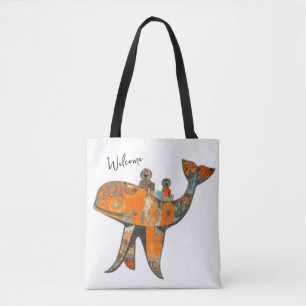 Naiver Retro-Stil Kunstwal Tasche