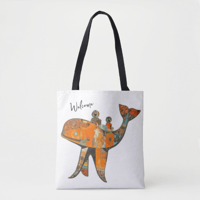 Naiver Retro-Stil Kunstwal Tasche (Vorderseite)
