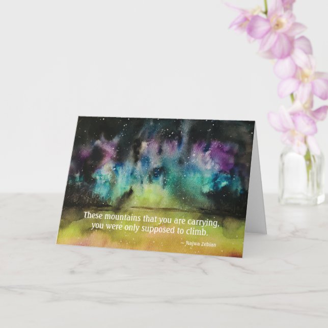 Najwa Zebian Carry Mountains Zitat Blank Card Karte (Orchidee)