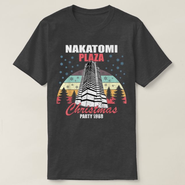 Nakatomi Plaza Christmas Party 1988 Funny Xmas Vin T-Shirt (Design vorne)