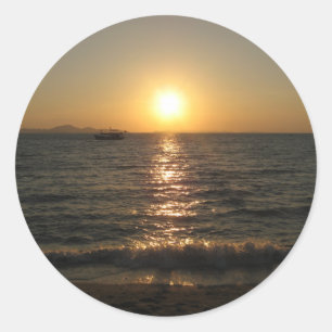 Naklua Beach Sunset .. Pattaya, Chonburi, Thailand Runder Aufkleber