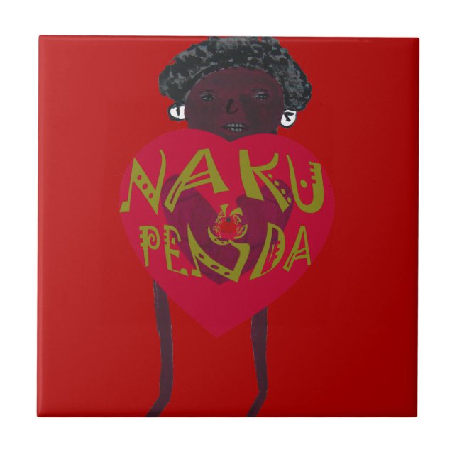 Nakupenda Sana Art Print Swahili Design Fliese (Vorderseite)