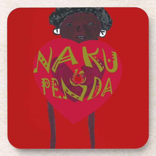 Nakupenda Sana Art Print Swahili Design Getränkeuntersetzer (Vorderseite)