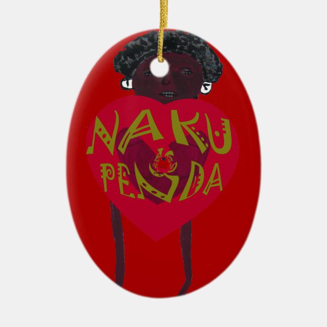 Nakupenda Sana Art Print Swahili Design Keramik Ornament (Vorne)