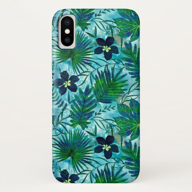 Nalani Hawaiian Tropical Garden Aquamarin Case-Mate iPhone Hülle (Rückseite)