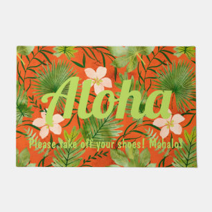 Nalani Hawaiian Tropical Garden Coral Fußmatte