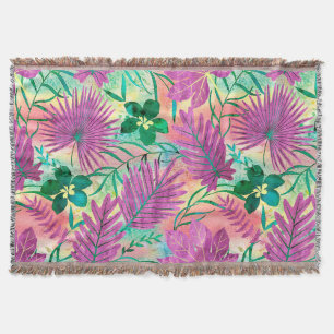 Nalani Hawaiian Tropical Garden Fuchsia Decke