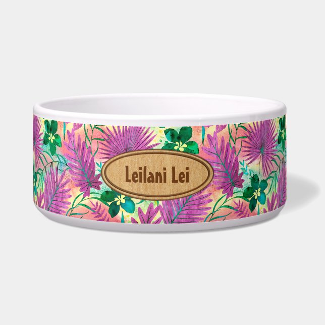 Nalani Hawaiian Tropical Garden Monogram Fuchsia Napf (Vorderseite)