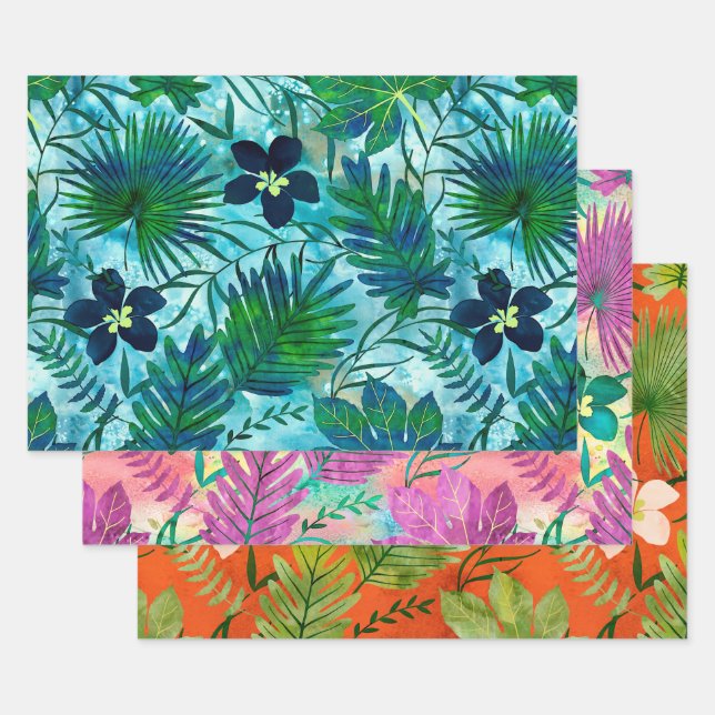 Nalani Hawaiian Tropical Garden Trio Geschenkpapier Set (Set)