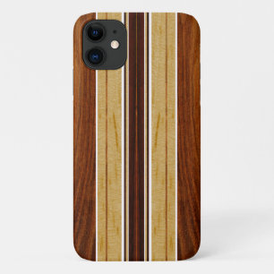Nalu Hou Faux Koa Holz Surfboard Weiß Case-Mate iPhone Hülle