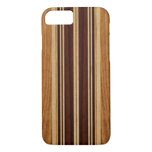 Nalu Lua Imitat Koa Holz-Surfbrett Case-Mate iPhone Hülle (Rückseite)