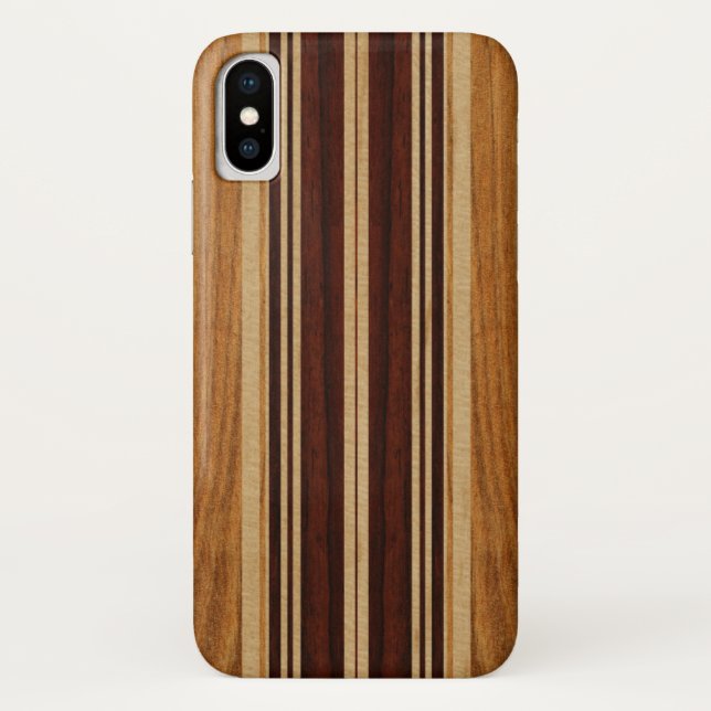Nalu Lua Imitat Koa Holz-Surfbrett Case-Mate iPhone Hülle (Rückseite)