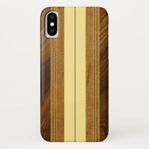 Nalu Mua Imitats Koa Wood Surfboard iPhone X Hülle