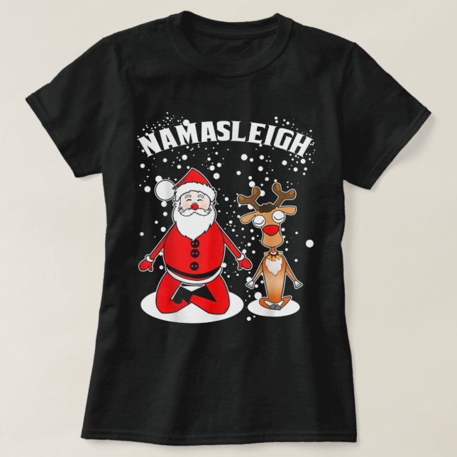 Nama-sleigh Namasleigh Funny Santa Reindeer Yoga C T-Shirt (Design vorne)