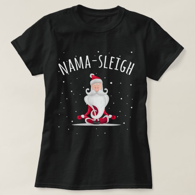 Nama-sleigh Namasleigh Funny Santa Yoga T-Shirt (Design vorne)
