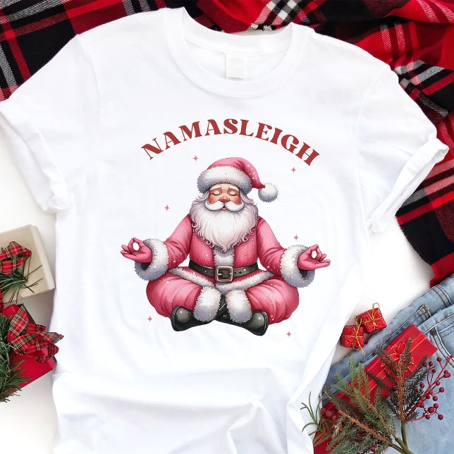 Namasleigh Funny Santa Yoga Weihnachten Tri-Blend Shirt (Von Creator hochgeladen)