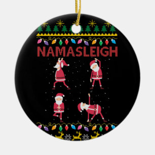 Namasleigh Santa's Yoga Positionen Yoga Lover Xmas Keramik Ornament