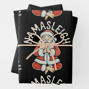Namasleigh Weihnachtsmann-Schlitten Namaste Yoga M Geschenkpapier Set