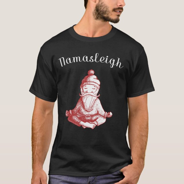 Namasleigh Yogaliebhaber mit Sankt-Weihnachten T-Shirt (Vorderseite)