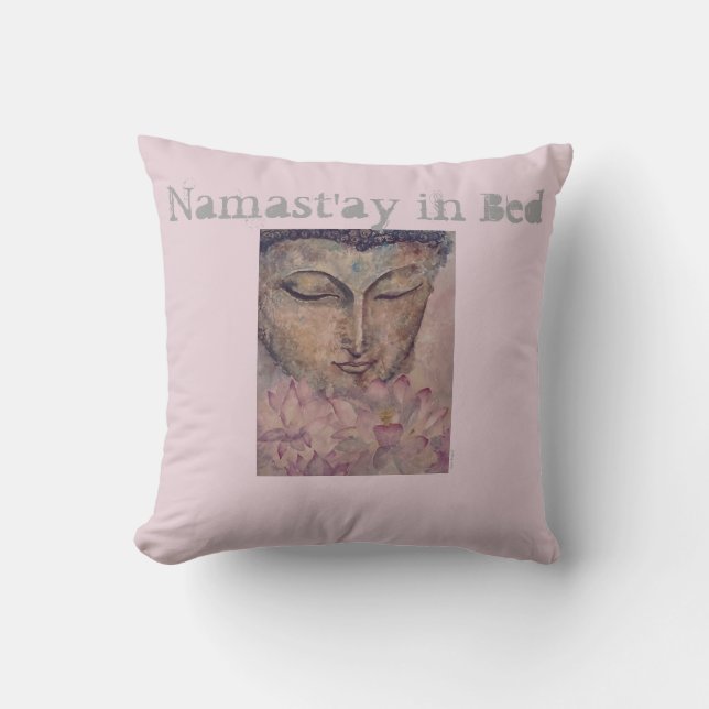 Namast'ay dans le coussin d'art d'aquarelle de (Recto)