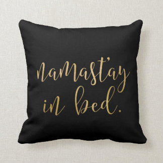 Namastay im Bett - Gold und Schwarzes - Kissen