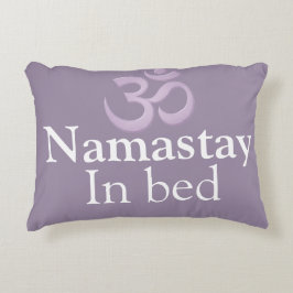 Namastay In Bed Yoga Lavender purple white Funny Dekokissen