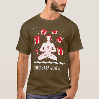 Namastay Joyful Funny Yoga Christmas Tshirt Holida