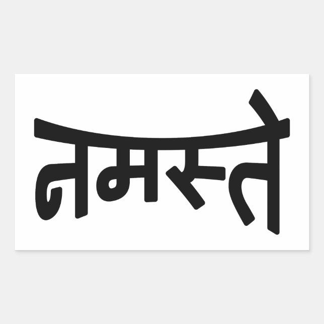 Namaste (न म ते) - Devanagari-Skript Rechteckiger Aufkleber (Vorderseite)