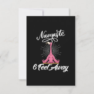 Namaste 6 Fuß entfernt Flamingo Yoga Lehrer Sozial Dankeskarte